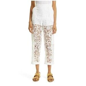 Haute Hippie Pants White Lilliana Cargo Lace $348 NWT Womens Size 8
